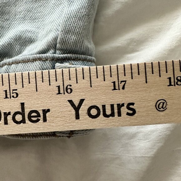 Forever 21 Los Angeles Women's Size Small Button Distressed Denim Jacket - Picture 7 of 10